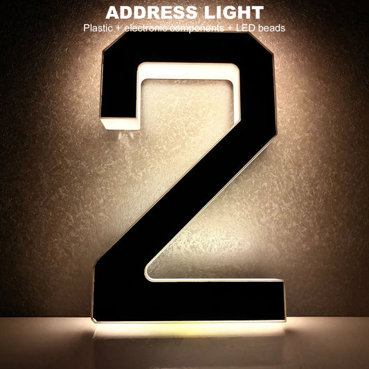 Light Up Address Numbers Dusk To Dawn LED Illuminated Modern Address Sign for Outside House Light Up Courtyard Hotel Bar