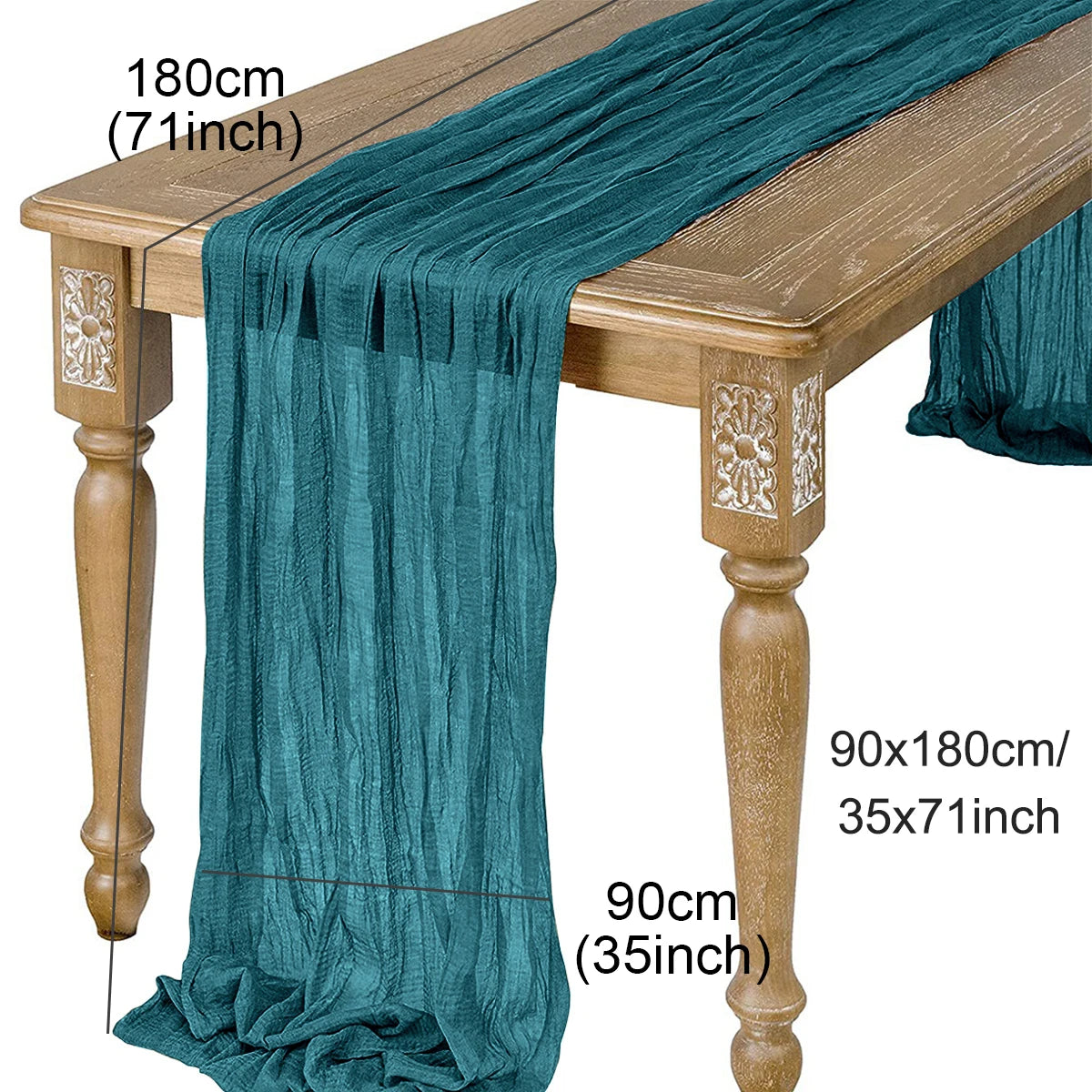 Semi-Sheer Gauze Table Runner Sage Cheesecloth Table Setting Dining Vintage Wedding Party Christmas Banquets Arches Cake Deco