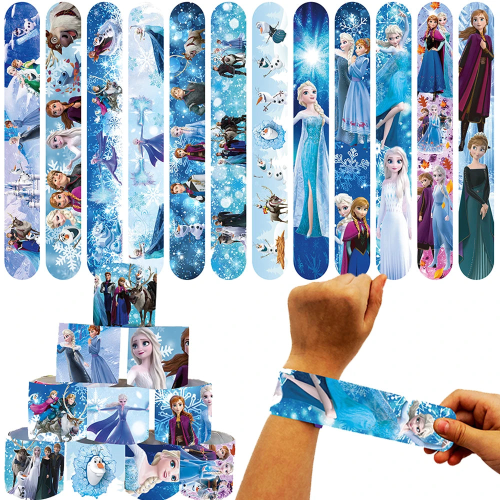 Frozens Princess Party Favors Includes Slap Bracelets Stickers Blowouts Gifts Bag for Girls Anna Elsa Birthday Party Decor Gi