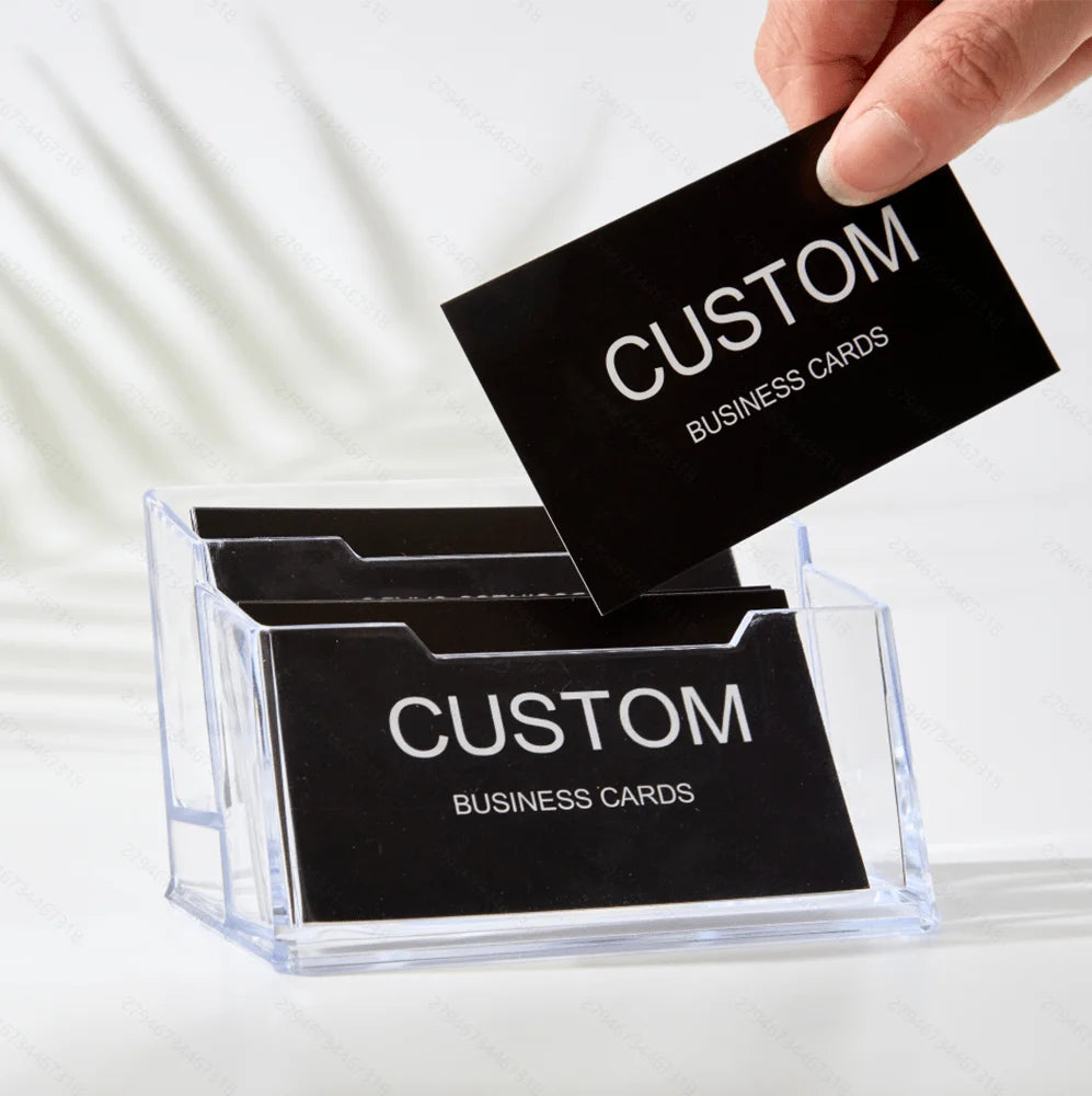 200/500/1000pcs Customizable Cards, Personalized Business Cards with Acrylic Storage Box, Matte Film Thank You Invitations