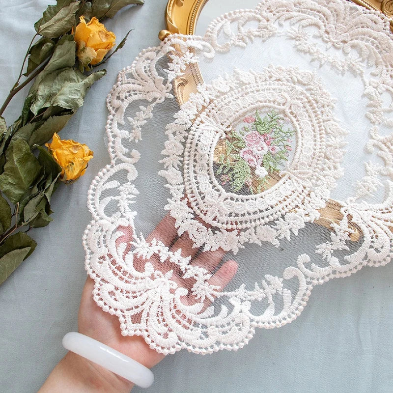 Vintage Lace Coaster Table Cloth Lace Tablecloth Embroidery Placemat Cabinet Furniture Decoration Background Photo Props