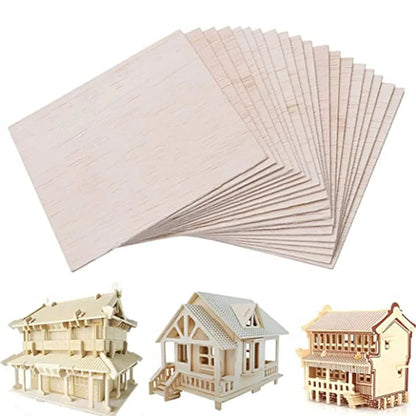 5 pcs Balsa Wood Sheets ply 80/90/100mm long 100mm wide 0.75/1/1.5/2/2.5/3/4/5/6/7/8/9/10mm thick for Craft DIY Project