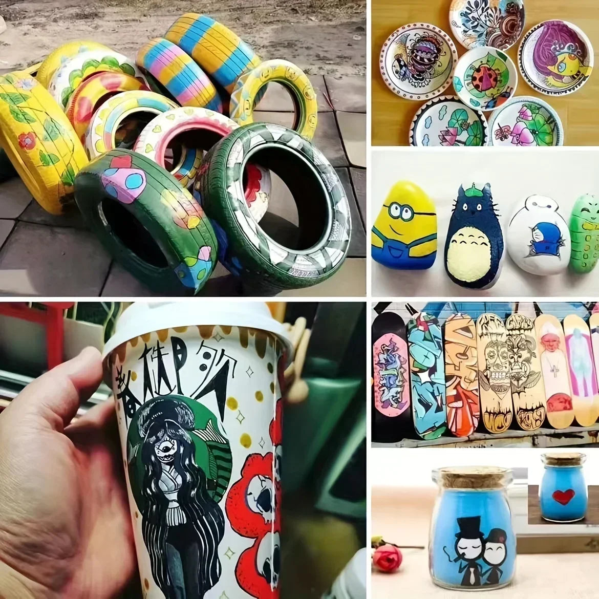 Car Paint Pen Waterproof Car Wheel Tire Oily Painting Mark Pen Auto Rubber Tyre Tread CD Metal Permanent Paint Marker