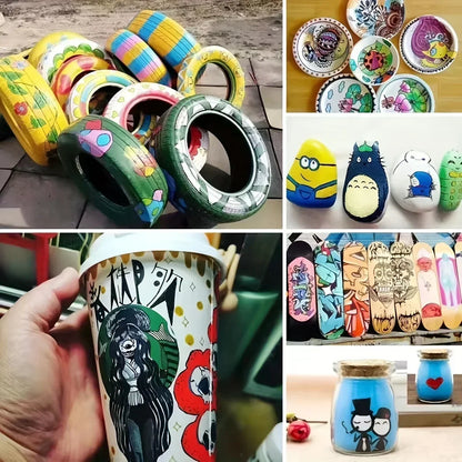Car Paint Pen Waterproof Car Wheel Tire Oily Painting Mark Pen Auto Rubber Tyre Tread CD Metal Permanent Paint Marker