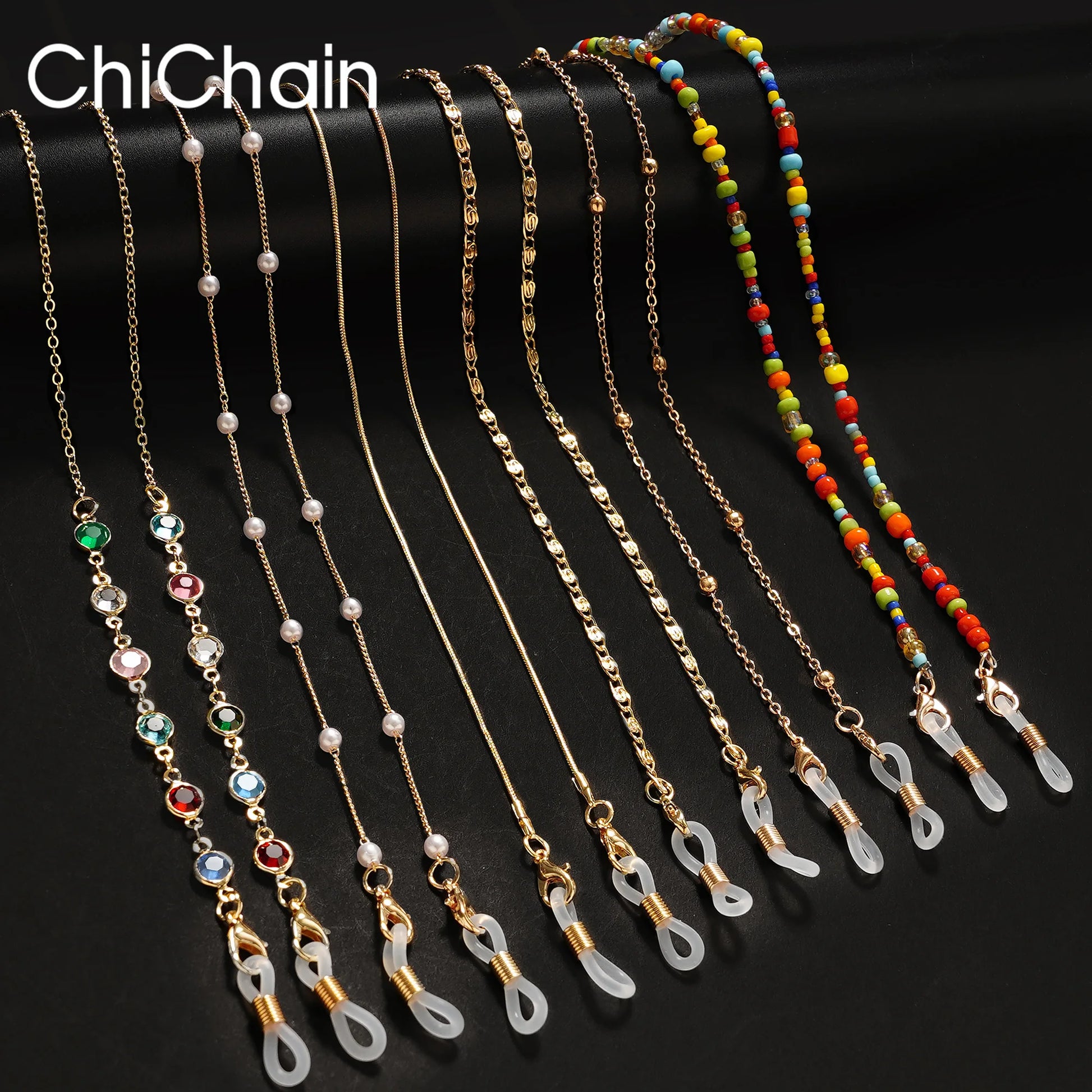 Sunglasses Masking Chains For Women Acrylic Pearl Crystal Eyeglasses Chains Lanyard Glass 2022 New Fashion Jewelry