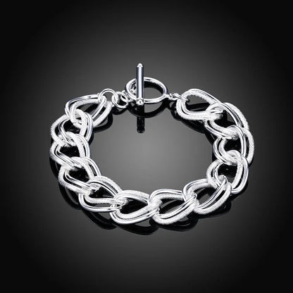 Fine 925 Sterling Silver Noble Nice Chain Solid Bracelet for Women Men Charms Party Gift Wedding Fashion Jewelry Hot Model - 