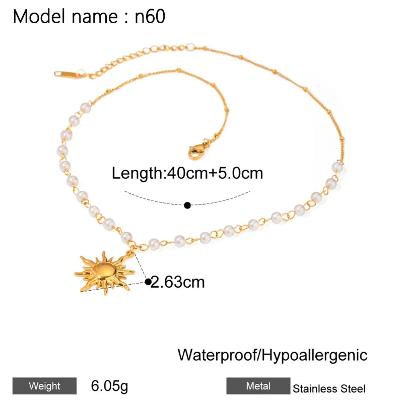 2026 Vintage Necklace On Neck Chain Women's Jewelry Accessories For Girls Clothing Aesthetic Gifts Fashion Pendant - gold n60