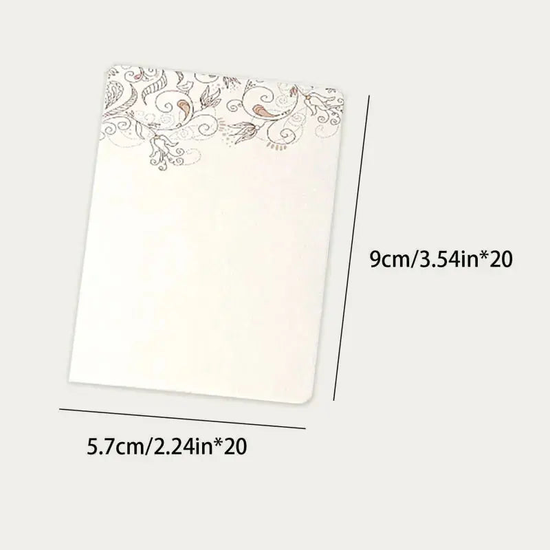 20/40Pcs Blank Greeting Cards, Chinese Style Paper, White Kraft, Small, Floral, DIY Crafts