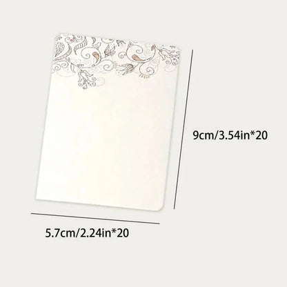 20/40Pcs Blank Greeting Cards, Chinese Style Paper, White Kraft, Small, Floral, DIY Crafts