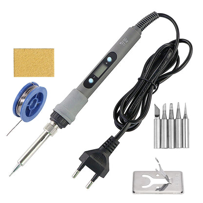60W 80W Electric Soldering Iron LCD Digital Display Adjustable Temperature Welding Repair Tools 220V / 110V Solder Wire Tips