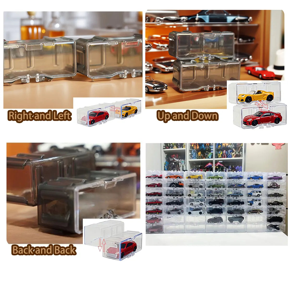 1/64 Acrylic Model Car Display Case Box DIY Assembly Storage Gift for Collectibles Multi-Layer Car Park (Without Car) 1/3/4/5