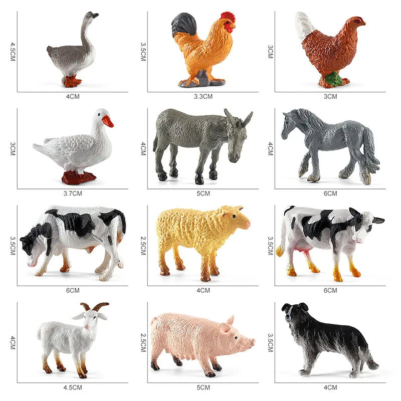 Simulation Plastic Animal Figurines Collection - Marine, Land & Insect Animals Miniature Set Toy for Kids Gift Playset Model 