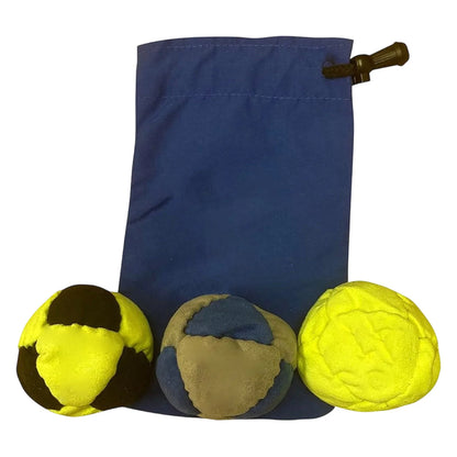 Classic Footbag Hacky Sack 3-Pack with Carry Pouch,Sand-Filled 8-Panel Synthetic Suede Footbag Set for Beginners &Player