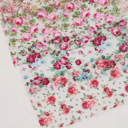 10PCS Mixed Nail Art Foils Transfer Sticker Set Rose Flower Designs Floral Starry Sky Nail Wraps Wedding Summer Manicure Deco