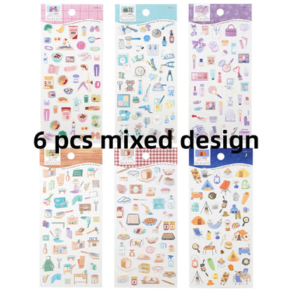 3 pcs/6 pcs Sweet Life Daily Things Stickers Scrapbooking Diy Journal Cute Stickers Stationery Decor School Supplies Gift - 6