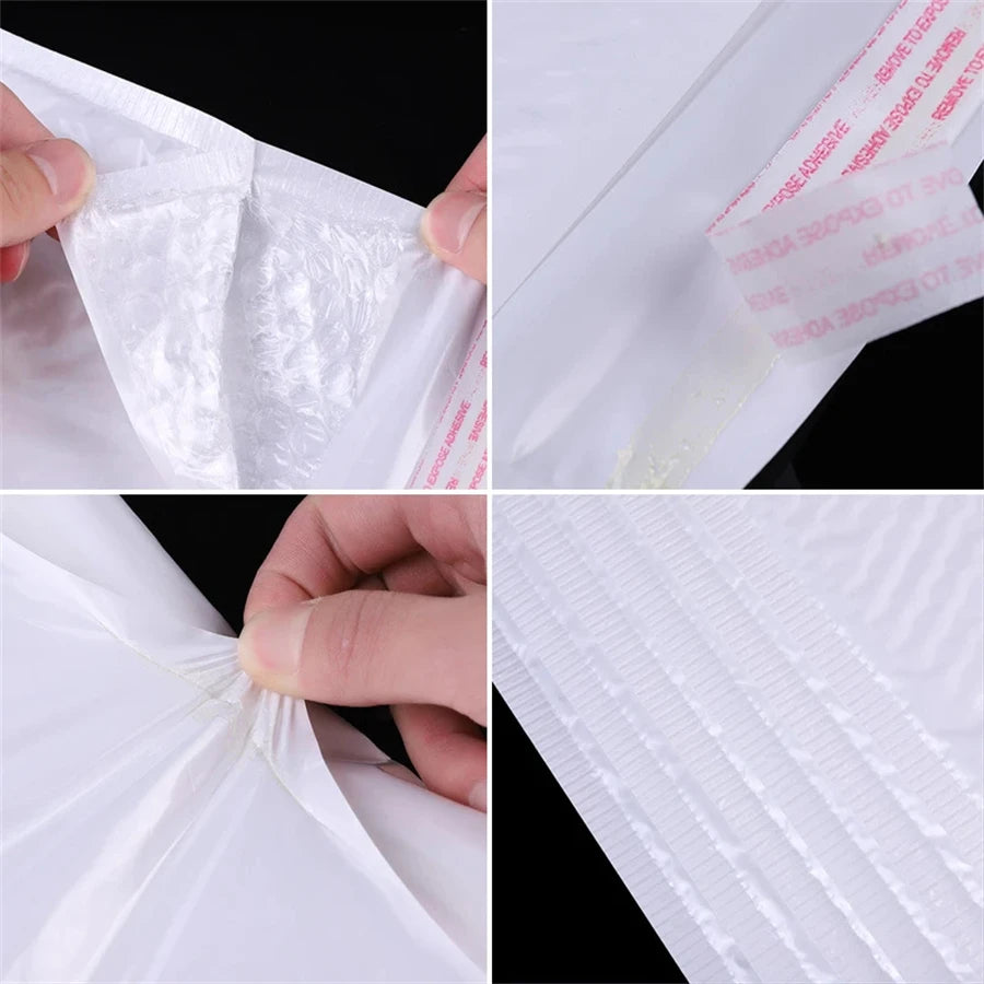 50pcs Pearlescent Film Waterproof Bubble Bag Packaging Express Bag White Foam Self Seal Pack Bag ShippingbagThickened Envelop