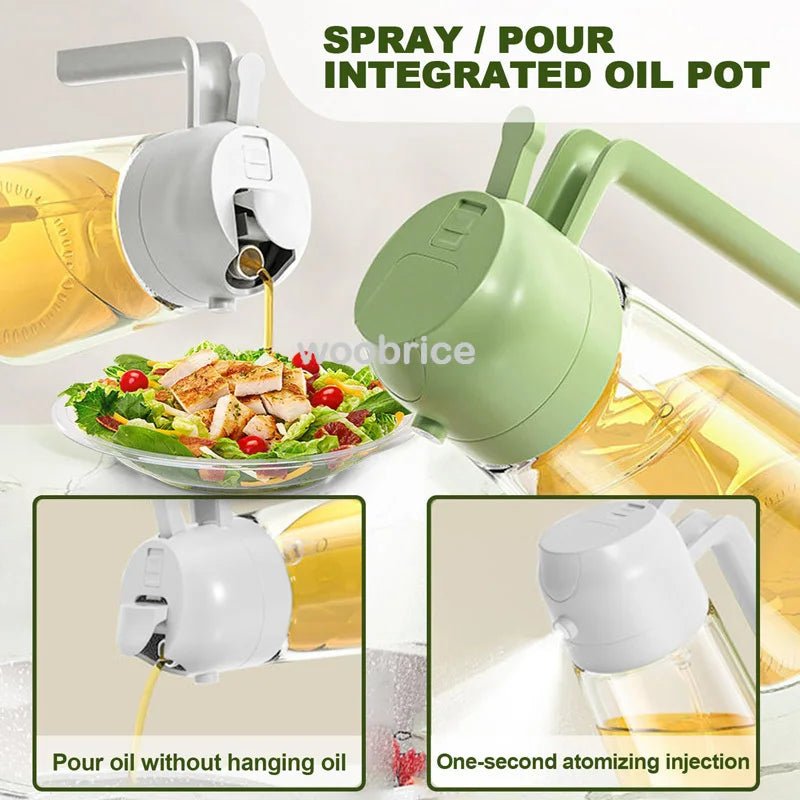 2in1 Kitchen Spray Oil Dispenser Oil Sprayer Polisher Or Only Brush Spray for Air Fryer Salad Grilling Roasting Cooking Kitch