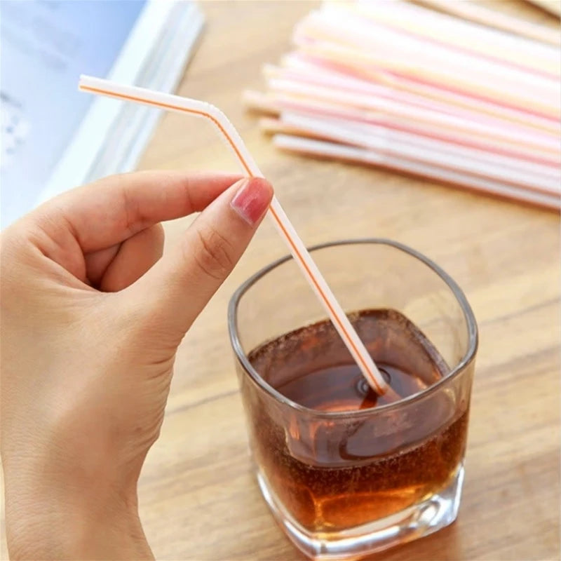 50-1000 Pcs Multicolor Drinking Straws Rietjes Milk Tea Bar Party Wedding Kitchen Home Accessories Beverage Black Straw Whole