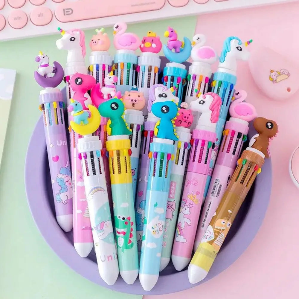 5-20 Pcs10 Color Cartoon Pen Kids Gifts Birthday Party Children's Prizes Christmas Wedding Guest Gifts Carnival Party Gift Pa