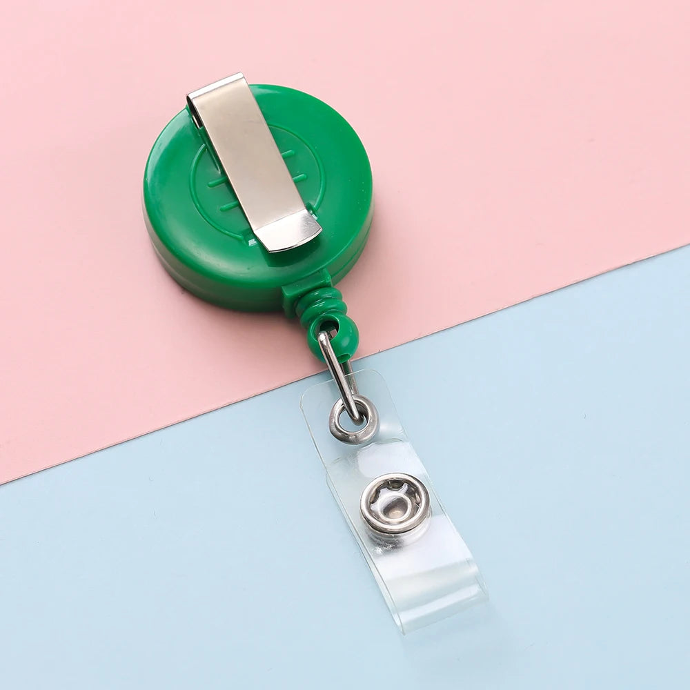 Retractable Steel Cord Pull Reel Keychains Spring Buckle Clasp Wire Rope Key Ring Recoil ID Card Holder Key Chain Multiple To