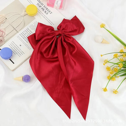 Satin Ribbon Big Bows, Double Faced Satin Clips, Chic Hair Accessories, Scrapbooking Embellishments, Gift Wrapping Supplies, 