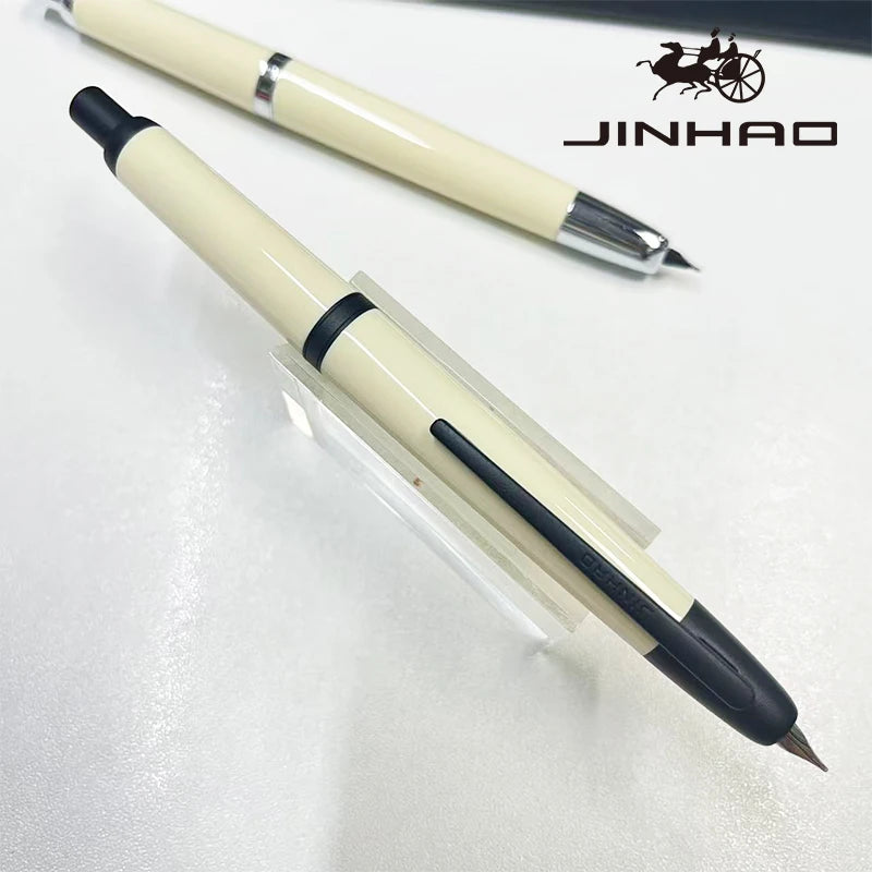 Jinhao 20 Press Retractable Fountain Pen EF/F Nib with Converter Resin Writing Gift Pen