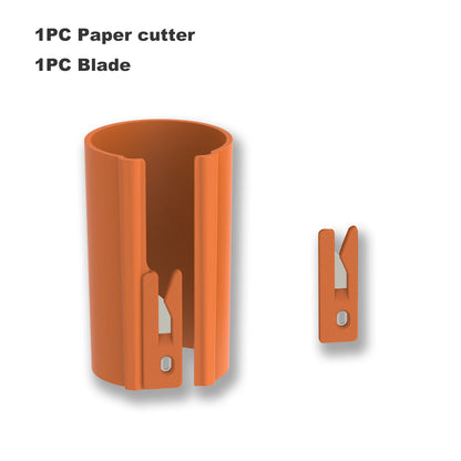 HORN Sliding Wrapping Paper Cutter - Easy-Glide Gift Wrap Trimmer for Christmas & Birthdays, Durable ABS，, Orange/Black - Ora