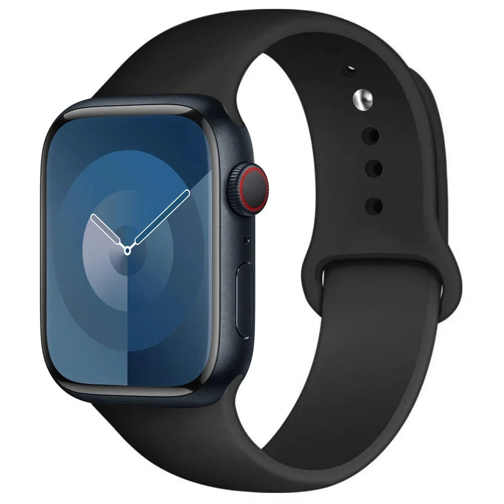 Silicone Band For Apple Watch strap 44mm 45mm 40mm 41mm 42-38mm 45 mm sport bracelet iwatch series 8 7 6 5 4 3 SE 9 Ultra 2 4