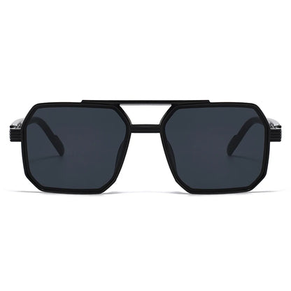 Hiking New Fashion Double Beam Polygonal Anti Light Glasses Retro Personalized Trendy Large Frame Eyewear European and Americ