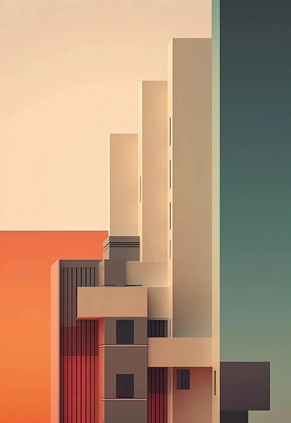 Classic Architecture Abstract Poster Prints Minimalist Fallingwater House Bauhaus Canvas Painting Wall Art Pictures Home Deco