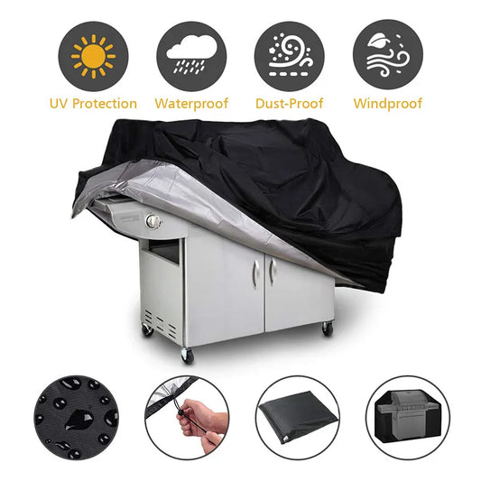 5 Size BBQ Grill Barbeque Cover Anti-Dust Waterproof Weber Heavy Duty Charbroil BBQ Cover Outdoor Rain Protective Barbecue Co