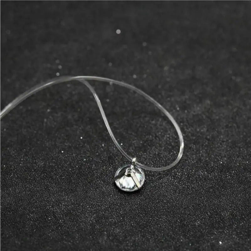 Fashion Shiny Crystal Necklace Zircon Pendant Transparent Fishing Line Invisible Ladies Necklace Jewelry Clavicle Chain Chock