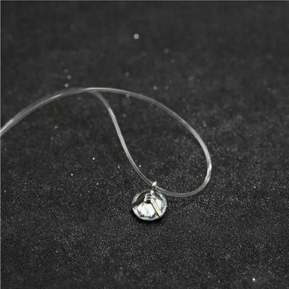 Fashion Shiny Crystal Necklace Zircon Pendant Transparent Fishing Line Invisible Ladies Necklace Jewelry Clavicle Chain Chock