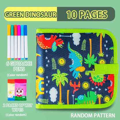 Erasable Doodle Book for KidsToddlers Toys Reusable Drawing Pads with 12 Watercolor Pens Preschool Toy Trip Writing Painting 