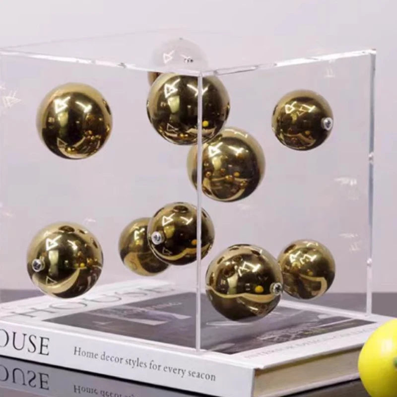 Creative Square Acrylic Cover Sphere Decoration Living Room Porch Cabinet Crafts Ornament Modern Clear Acrylic Square Home De