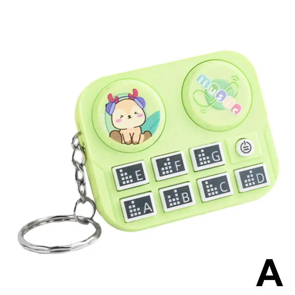1pc Mini Music DJ Disc Player Keychain Musical Instrument Sound Button Toy Games Children's Educational Toy Bag Pendant Keych