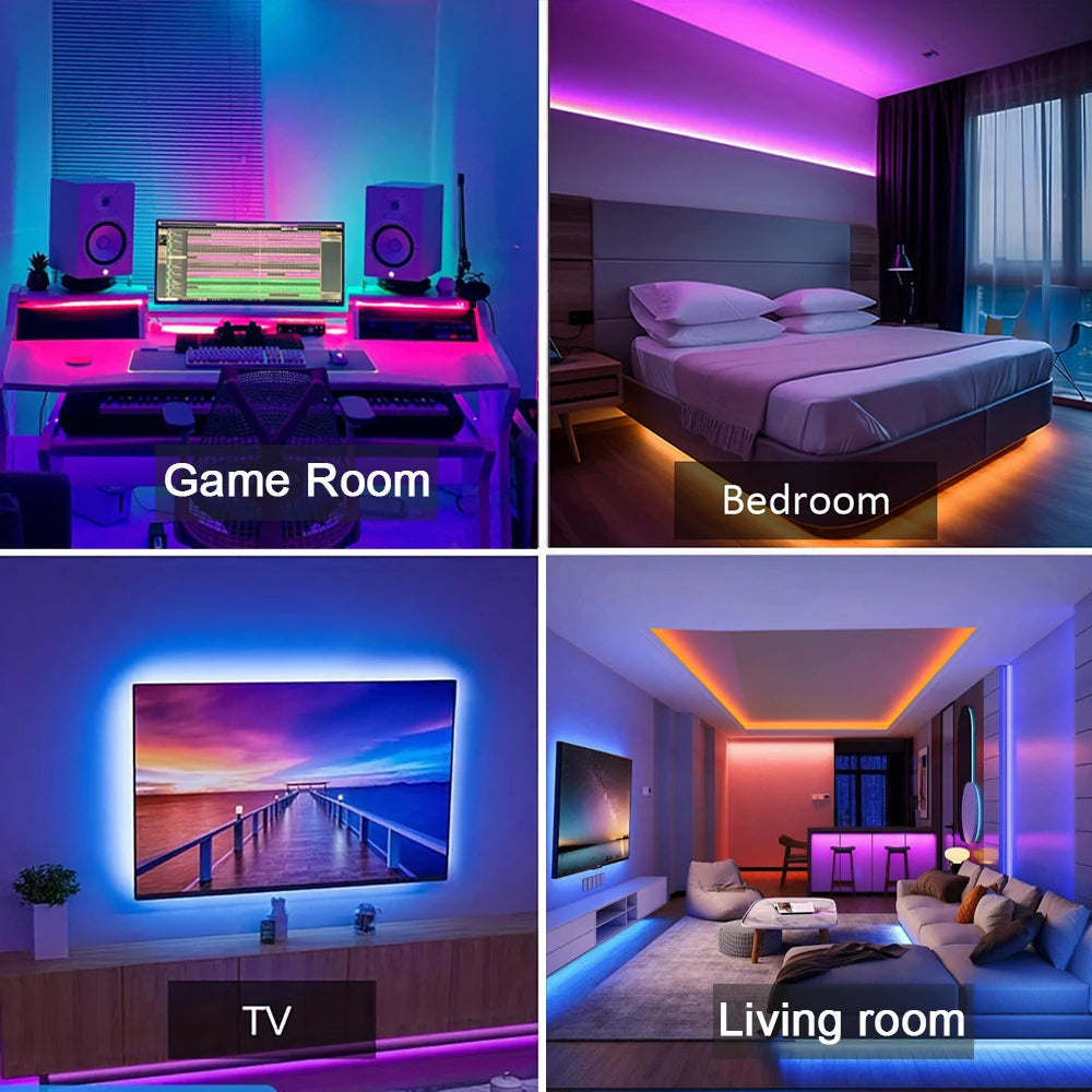 RGB Led Strip Lights 5m 10m 20m 30m Led Room Light with APP Control Flexible Ribbon Luces Led Tape for Room Bedroom Decoratio