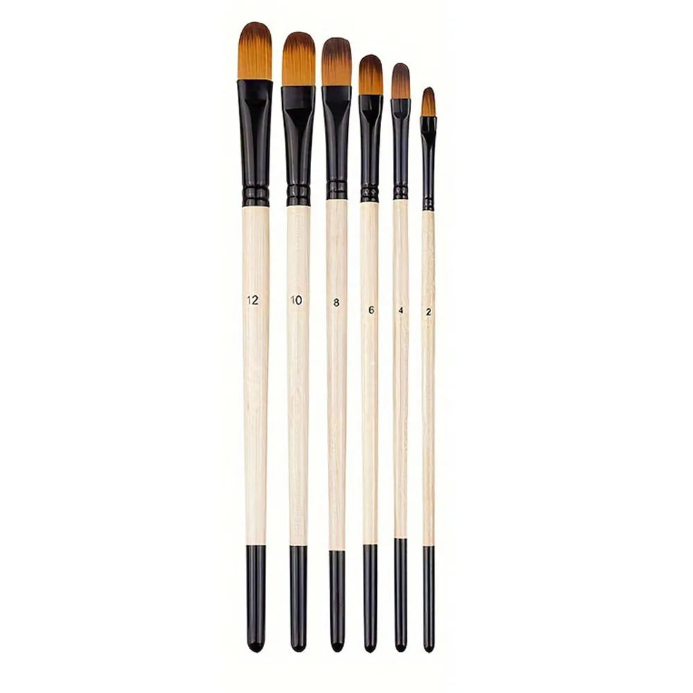 6pcs Artist Paint Brushes Set Artist Paintbrushes For Acrylic Oil Watercolor Acrylic Painting For Body Face Rock Canvas - 6pc