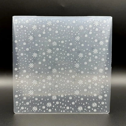 Plastic Embossing Folder Template Christmas Snowflakes Falling Texture 5.91x5.91 Inch for Card Making DIY Scrapbooking Paper 
