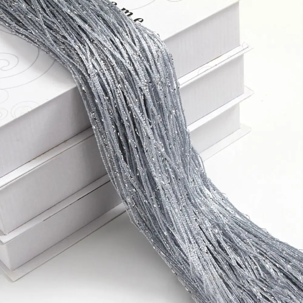 2M*1M String Curtain Panels Door Fly Screen Hanging Beaded Curtains Room Divider Net - B-light gray