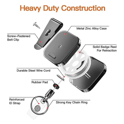 Anti-loss and Easy-to-pull Buckle of Retractable Key Chain Belt Badge Reel Clip Square Accesorios Para Auto Key Chain