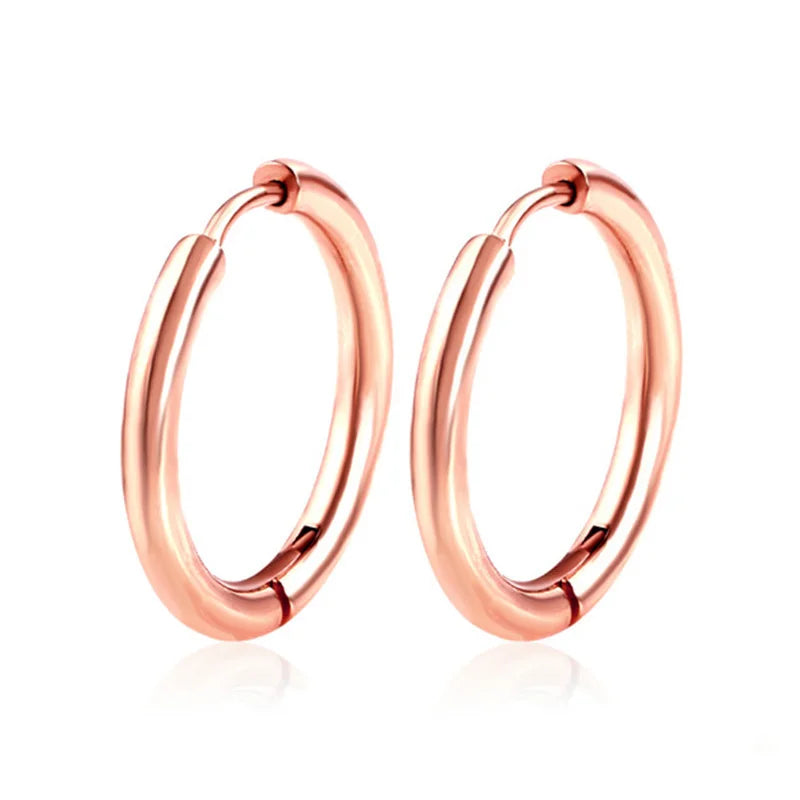 1 Pair Women/Man Stainless Steel Small Hoops Earring Piercing Ear Cartilage Tragus Simple Thin Circle Anti-allergic Ear Buckl