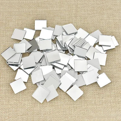 Mirror Mosaic Small Square Tiles Mirror Wall Stickers Bulk DIY Craft Supplies Decoration Artwork Handmade Materials