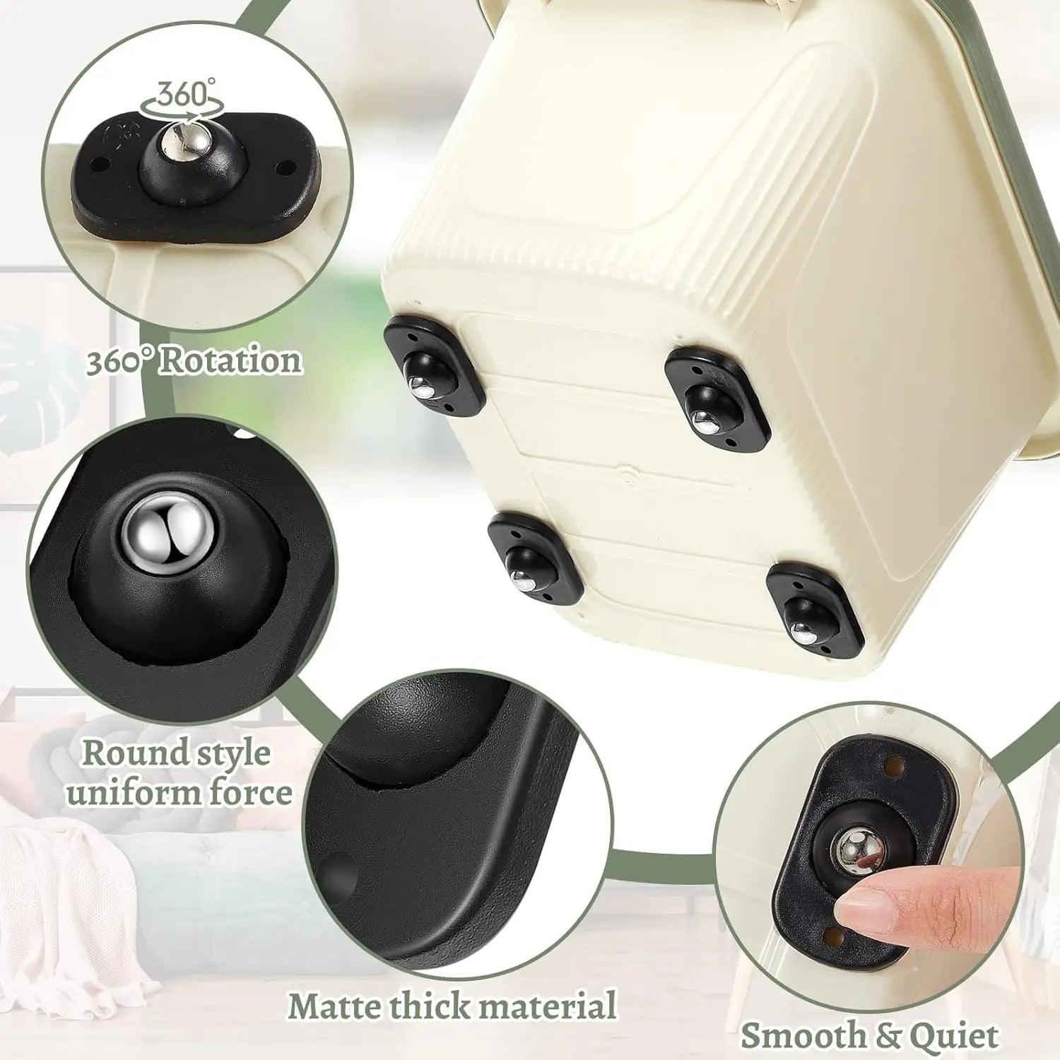 Self Adhesive Universal Caster Wheels Mini Pulley Rotating Wheel for Furniture Storage Box Trash Cabinet Appliance Slider Rol