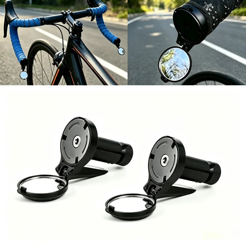 Bicycle Rear View Convex Mirror, 1PC Drop Bar Handlebar Mount Bike Back Sight Reflector, Lightweight Acrylic Lens Cycling Mir