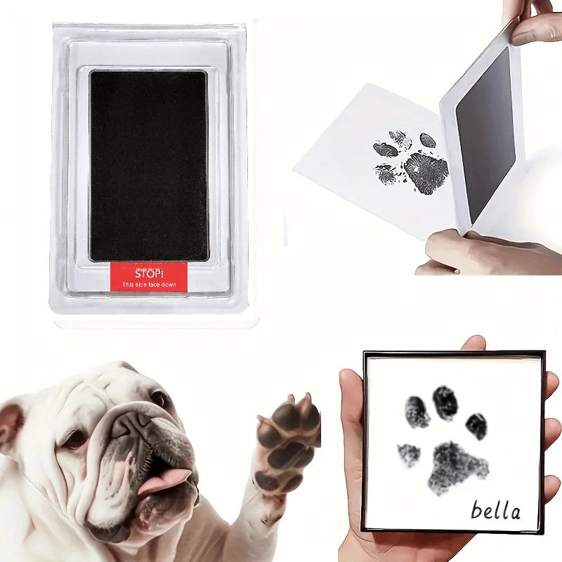 Pet Paw Print Commemorative Ink Pad，Dog or Cat Pet Owner Keepsake，DIY Inkless Handprints and Pet Pawprint Impression Making K