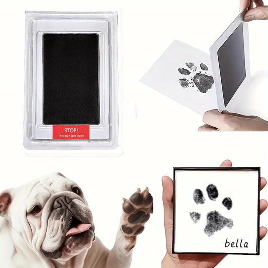 Pet Paw Print Commemorative Ink Pad，Dog or Cat Pet Owner Keepsake，DIY Inkless Handprints and Pet Pawprint Impression Making K