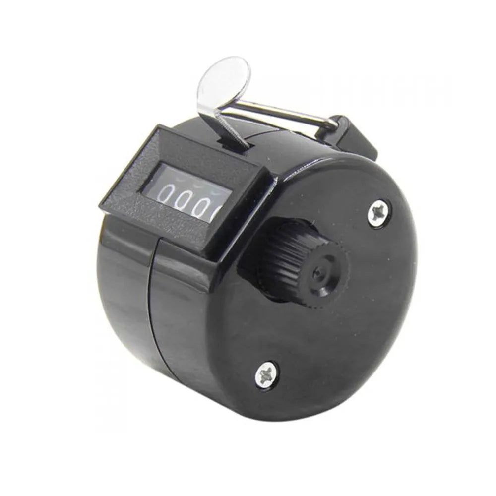 4 Digit Counters Hand Finger Display Manual Counting Tally Clicker Timer Soccer Golf Counter Plastic Shell - Black
