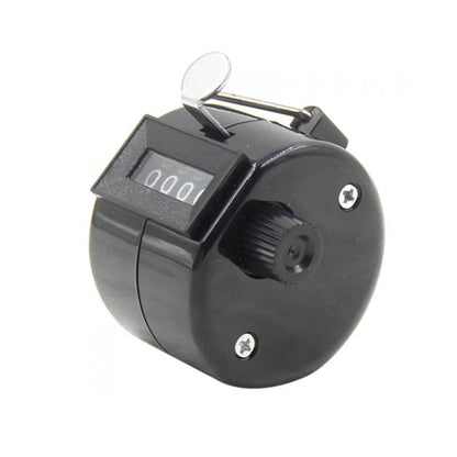 4 Digit Counters Hand Finger Display Manual Counting Tally Clicker Timer Soccer Golf Counter Plastic Shell - Black