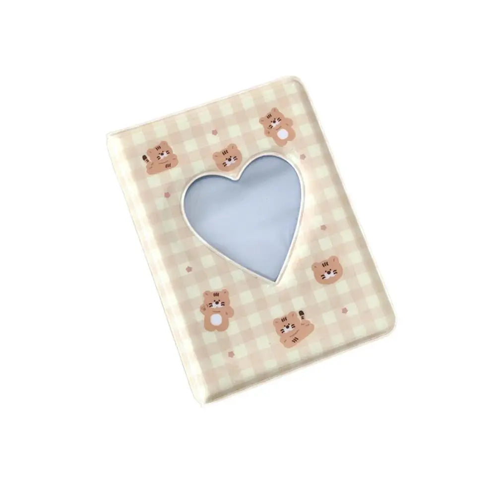 Cute Bear Photo Album 3 Inch Love Heart Hollow Picture Storage Case Kpop Card Binder Name Card Book Photocard Holder